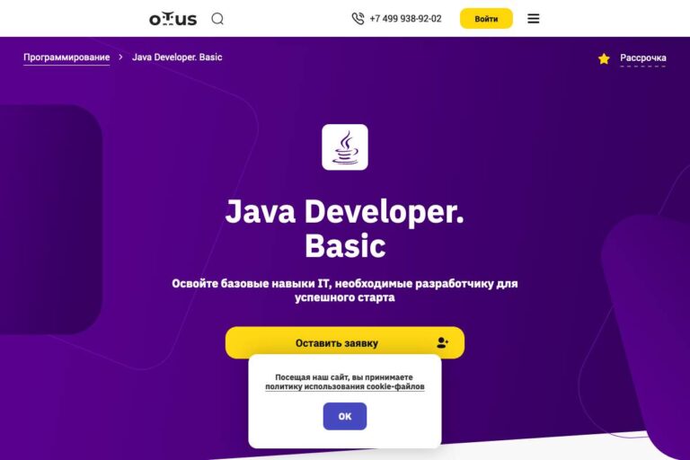 Otus: курс «Java Developer. Basic — основы Java-разработки»