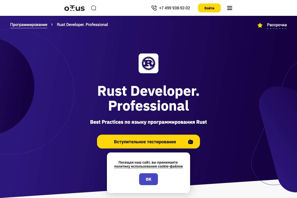 Rust Developer. Professional — углублённый курс по языку программирования Rust